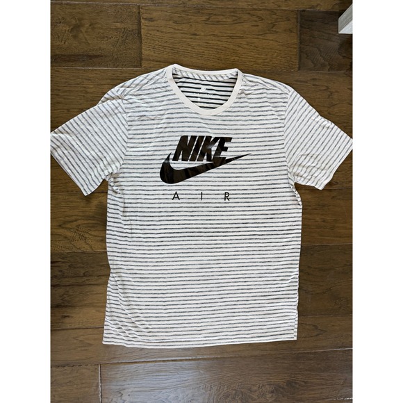 Nike Other - Nike Air Striped Graphic T-Shirt Mens Large Gray Black Athletic Cut Tee